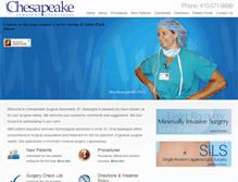 Tablet Screenshot of chesapeakesurgery.com